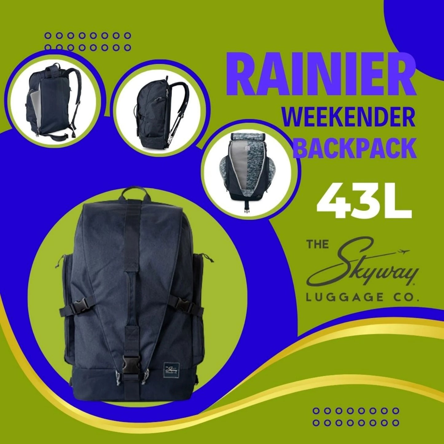 Skyway Luggage Rainier Weekender Backpack – Sustainable, Versatile, and Ready for Adventure